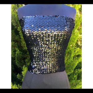 Vintage Tube Top Black SEQUIN SO CUTE